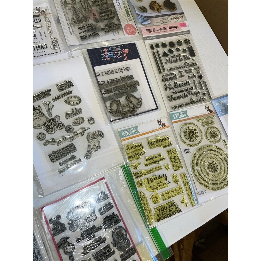 HUGE Mixed Lot of Clear Stamps For Crafting ANIMALS WORDS ETC